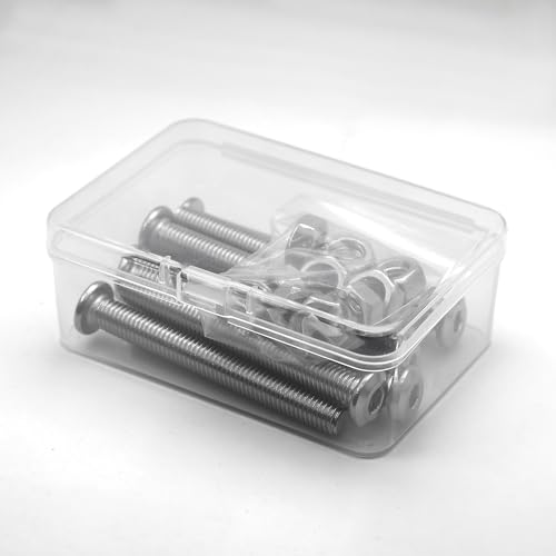 (10 pcs) M8 x 60mm Flat Round Hexagon Socket Head Screws Bolts and Nuts Set 304 Stainless Steel 18-8, Silver Tone, M8x60mm (10 Pieces) - Image 4