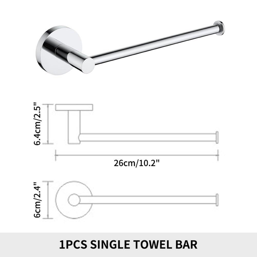 Lot de 4 porte-serviettes modernes en acier inoxydable – Anneau porte-serviettes mural, support rond et barre – Accessoires de salle de bain polis pour serviettes – Design durable et élégant.