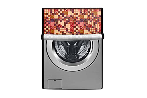 Image of Stylista Washing Machine Cover Compatible for Bosch 9 Kg Fully-Automatic Front Loading WAT28661IN, Abstract Pattern Brown