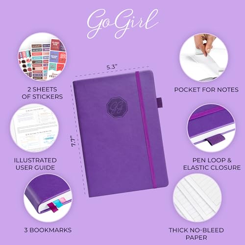 GoGirl Weekly Schedule Planner – Undated Hourly Work & Life Planner with Time Slots – Vertical Agenda Organizer for Daily Time Management & Productivity – A5 Size, 5.8″x8.3″, Hardcover (Purple)