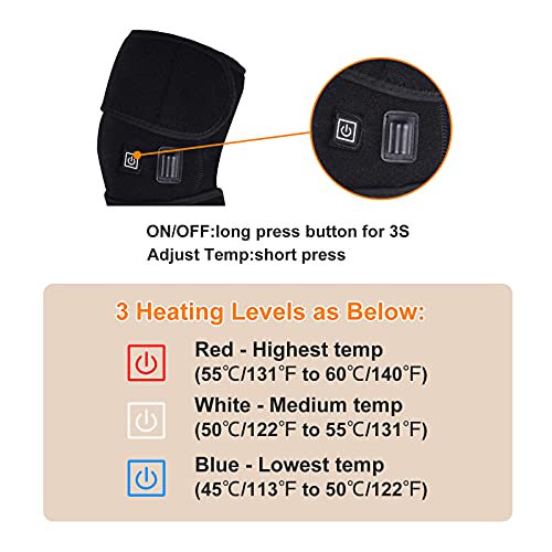 Knee Heating Pad, Heated Knee Brace with 3 Adjustable Temperature, Knee Warmer for The Elderly in Cold Weather, Heat Therapy for Knee Pain Relief, Knee Joint Pain, Arthritis(1PCS) Knee Heating Pad, Heated Knee Brace with 3 Adjustable Temperature, Knee Warmer for The Elderly in Cold Weather, Heat Therapy for Knee Pain Relief, Knee Joint Pain, Arthritis(1PCS)