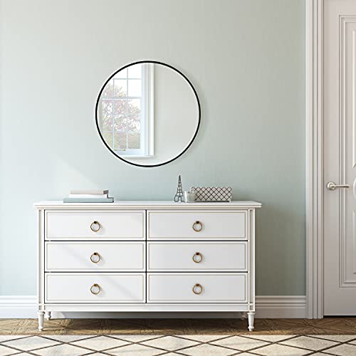 Emaison Black Round Wall Mirror, 24 Inch Rustic Matte Mirror For Bathroom, Entry, Dining Room, And Living Room. Metal Circle Mirror For Wall, Vanity Mirror, Large Decorative Mirror. #TOP7