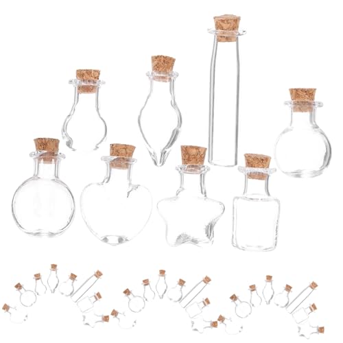 Cabilock 48 Piezas Minibotella De Cristal Boda Mini Botellas Cristalería Delgado Deseo Festivo Frascos Pequeños Simple Boticario Pequeña Botella Deseando Para Botellas Pequeñas Vidrio