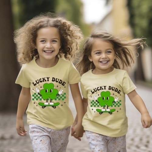 Image of Kids St Patricks Day Shirt Irish Shamrocks Graphic T-Shirt Shamrock Paddy's Day Tees Tops 2-7 Years