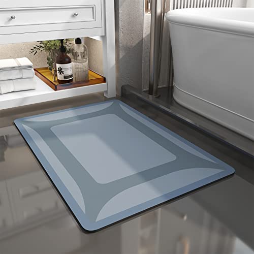 SIXHOME-Bath Rug-Quick Dry Absorbent Rubber Backed Thin Bathroom Rugs Fit Under Door-Bath Mats for Bathroom Floor Mat in Front of Sink-Shower Rug 17"X27.5" Blue 17''x27''(Rectangular)