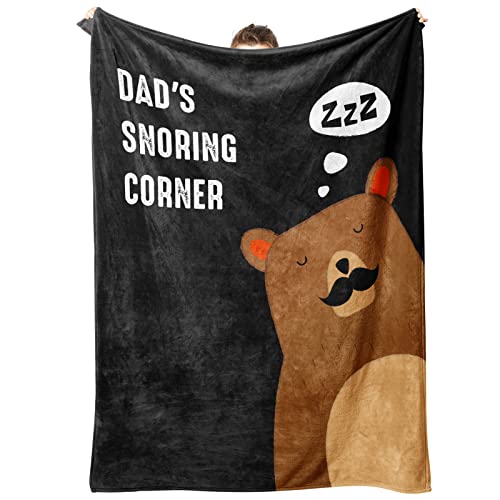 Niyewsor Dad Birthday Gift, Funny Dad's Snoring Corner Blanket, Dad Gifts from Daughter Son, Present for Father/Daddy/Stepdad on Fathers Day, 60'x50'
