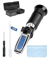 ZITFRI 4-in-1 Frostschutz Refraktometer mit ATC, Kühlmitteltester für Ethylenglykol (G11 G12), Propylenglykol (G13), AdBlue (DEF), Batteriesäure und Scheibenwaschflüssigkeit Schwarzes 501 Panel