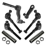 TRQ Front Steering Kit Idler Arm & Bracket Assembly Pitman Arm Tie Rod Tie Rod Adjusting Sleeve Compatible with 97-04 Ford 98-02 Lincoln