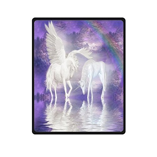 Daniellestore Custom Fleece Blankets Design Unicorn Horse Magical Animal Pegasus Blanket Fashion Warm Cozy Soft Sofa Bed Blanket Throws Blanket 58 X 80 Inch Large #TOP2