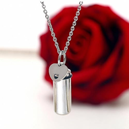 Générique colliers pour homme,Bouteille cylindrique Médaille d’identité Cloche Cul Souvenir Cendres Bijoux de crémation commémoratif – vue 2