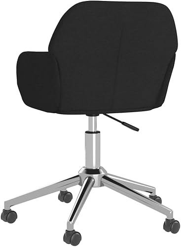 Vista 7 de Swivel Dining Chairs, Set of 2, Black Fabric, Ergonomic Comfortable Kitchen Seating, Modern Design for Dining Room