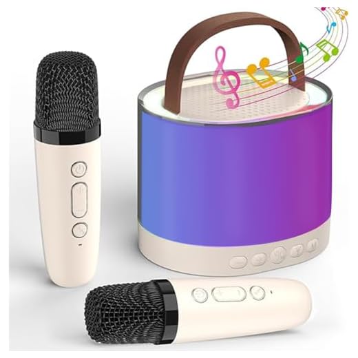 Wembley Karaoke Machine for Kids Adults with Wireless Dual Microphones Mini Portable Bluetooth Speaker & Dynamic Lights Birthday Gift Ideas Singing Toys for Girls Boys 4 5 6 7 8 9 10 Years