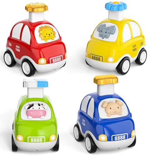Bennol Baby Toy Cars for Toddler 1-3, 4PCS Push Cars Toys for 1 2 3 Years Old Toddlers Babies, Toddler Baby Toy Cars 1 2 3 Years Old Boys Birthday Gifts