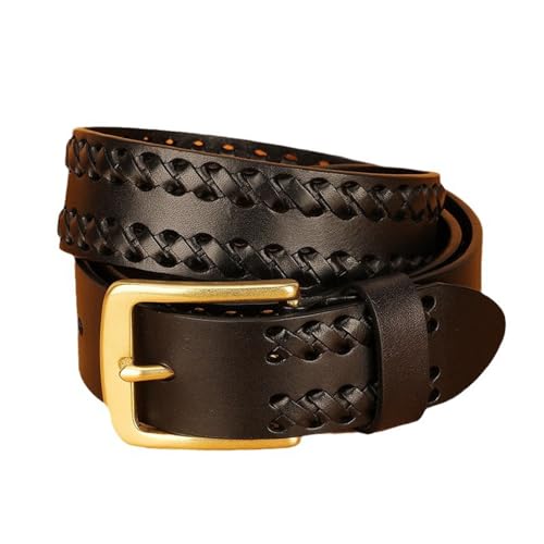 Ceinture en cuir pleine fleur tressée main | L'élégance intemporelle mixte