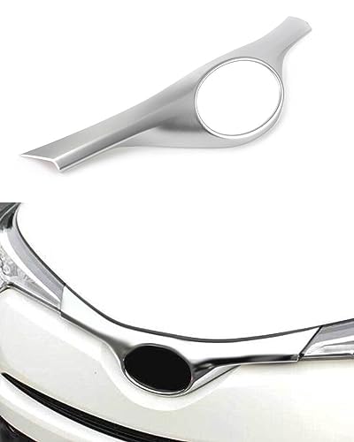 Image of Car Accessories Fit for Toyota C-HR CHR 2017 2018 2019 2020 2021 2022 ABS Exterior Front Center Grill Grille Cover Decorative Molding Trim 1PC Set (Matte Silver)