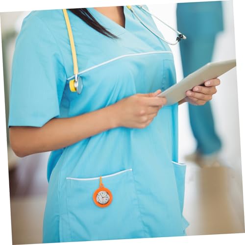 TENDYCOCO 1 relógio médico vintage para homens com chaveiro de metal com ponteiro de segundos, Laran