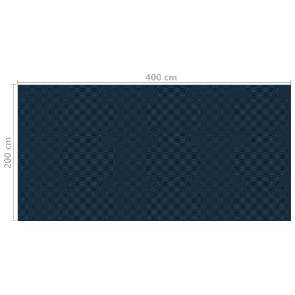 Willood Treibende Pool-Solarplane PE 400x200 cm Schwarz und Blau