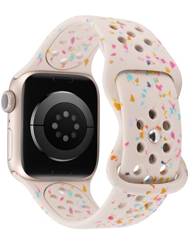 W-RARA Sport Band Compatible with Apple Watch Band 38/40/41/42/44/45/46/49mm for Women Men, made from Recycled Plastic - Soft Breathable Strap for iWatch Series 10 SE 9 8 7 6 5 4 3 2 1 Ultra 1 2