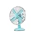 FANS Metalowy wentylator stołowy, biblioteka, dla mężczyzn, do sypialni, na lato, wolnostojący wibracja, styl retro, styl vintage, niebieski, miękkie doznania podczas wiatru.