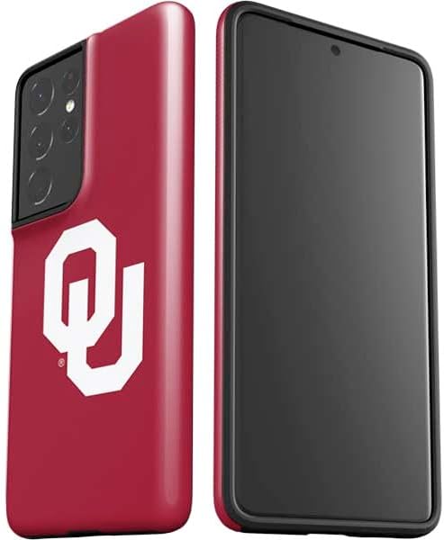 Skinit Pro Phone Case Compatible with Galaxy S21 Ultra 5G - Officially Licensed University of Oklahoma Sooners Cracked Design