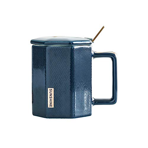 Aooaz Coffee Mug Set Ceramic Mugs Vintage Ceramic Cups Handle Tea Mugblue,400ml,13.5oz