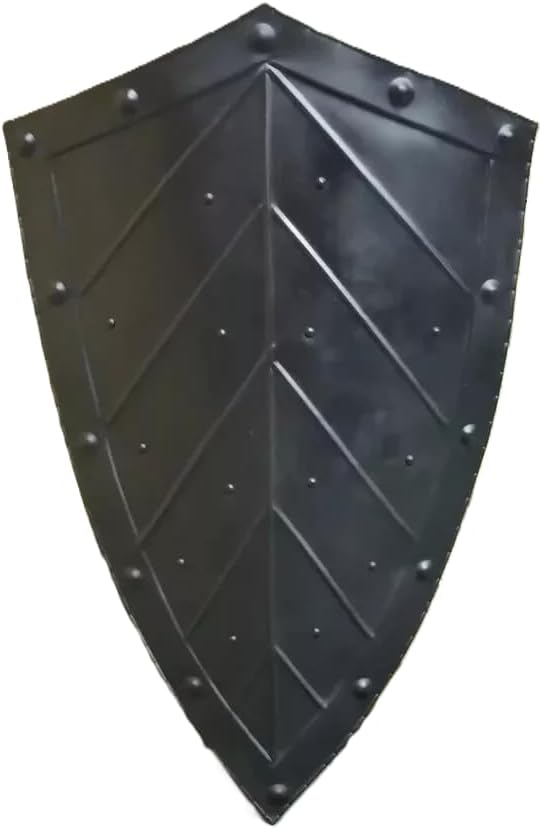Medieval Leaf Design Pointed Knight Shield - Crusader Steel Shield 18 Gauge Armor Templar Viking Steel Iron Shield Handmade Battle Warrior Metal Shield Fully Functional Shield, Halloween Costume