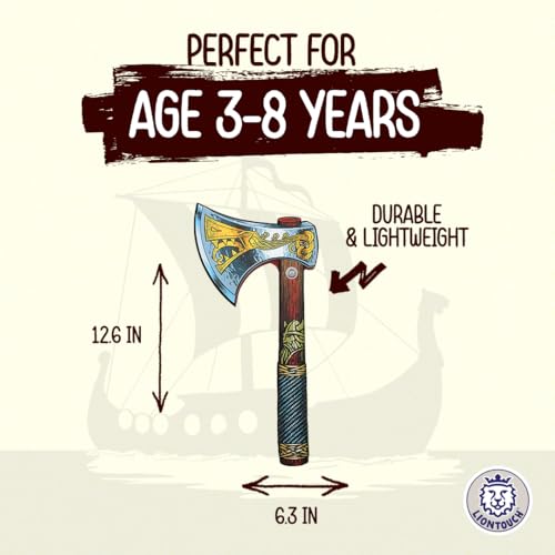Liontouch 50.004 Harald Viking Pretend Play Axe Toy, Red
