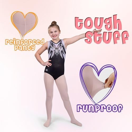 Silky Toes Girls Opaque Microfiber Tights 1-2 Pairs Black White or Colored Nylon Stockings for Kids - ballet footed tights - Image 8