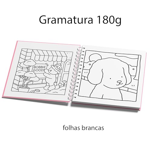 Livro de Colorir Bobbie Goods Pink - 30 Folhas 180Gramatura Caderno de Desenho Pintura Coloring Book