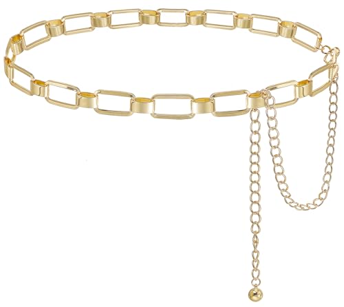 Glamorstar Women Metal Belt Urban Chic Waist Chain Belt for Dresses