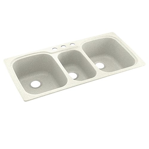 Swanstone KS04422TB.018-3 3-Hole Solid Surface Kitchen Sink, 44