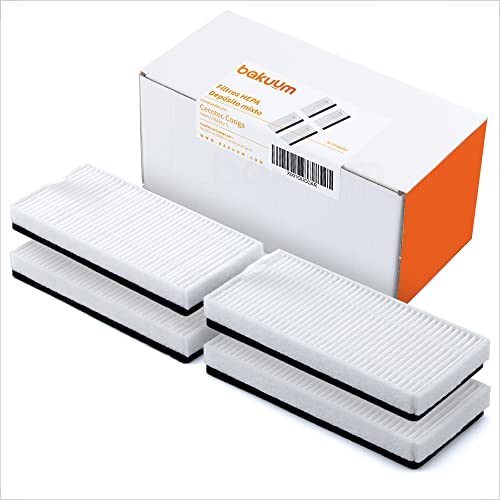 BAKUUM Pack 4 Filtros HEPA, deposito mixto, para Cecotec Conga 5290 ULTRA (X y T). Pack repuestos y accesorios para robot aspirador