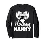 Hockey Nanny Heart Funny Heartfelt Love Hockey Nanny Long Sleeve T-Shirt