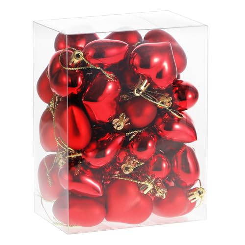 ChristbaumanhĂ€nger Herz 15 RELONGGI 36 StĂŒck Christbaumkugeln Herz â Valentinstag Herzkugeln...