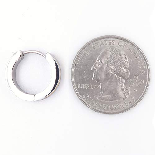 Steelmeup Stainless Steel Stripe Men Hoop Earrings 2-tone Gold Black Silver 16mm4