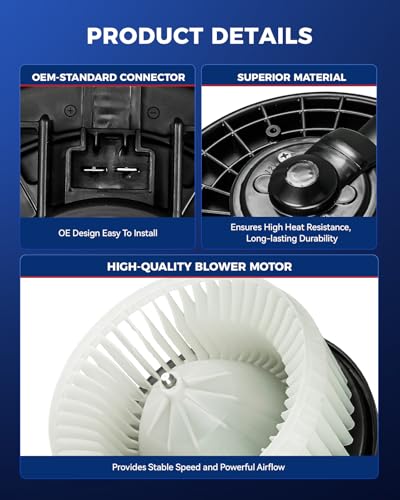 Image of KAX AC Blower Motor for Honda Accord Sedan 2003-2007 2.4L /3.0L,Honda Odyssey 2005-2010, Ridgeline 2006-2014, Acura TSX 2004-2008, Acura RL 2005-2012 - HVAC Heater Blower Motor Replaces# 75735,700192