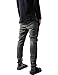 Mens Stripe Track Pants Skinny Fit Stretch Trouser Elastic Jogger 1VWA0006 (Large, p122_Cha/Blk)