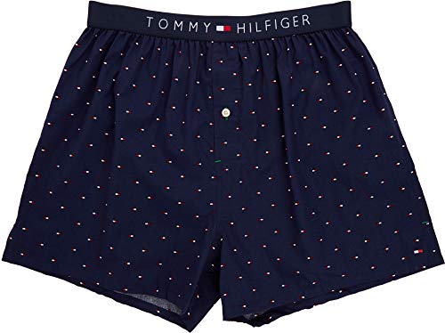 Tommy Hilfiger Men's Underwear Woven Boxers, Sailor Navy, Large