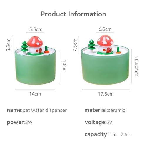 Fuente de Agua para Gatos Cerámica Automática 1.5L miniatura 4