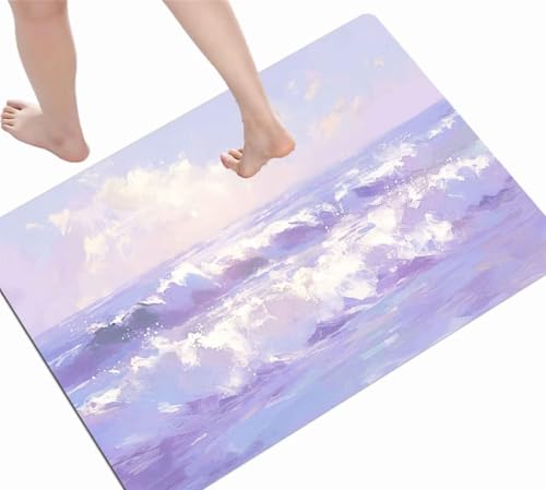 Tapis salle de bain absorbant au design épuré Wave D-1324 - 2