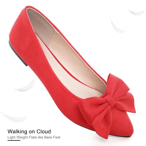 Image of Dear Time Women's Ballet Flats Dress Ballet Shoes Slip on for Office Work Comfortable Shoes