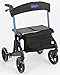 Price comparison product image Days Fortis 4 Wheel Rollator with Adjustable Seat, Blue, Compact Size Or Standing Position, Quick Release Front Wheels, Kerb Climber, Elderly, Disabled (Eligible for VAT exemption in the UK)