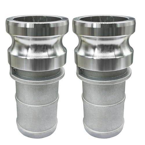 Beduan Aluminum Cam Lock Fittings (Part E) Cam and Groove Hose Fitting, 2" Male Camlock Plug x 2" Hose Shank Barb