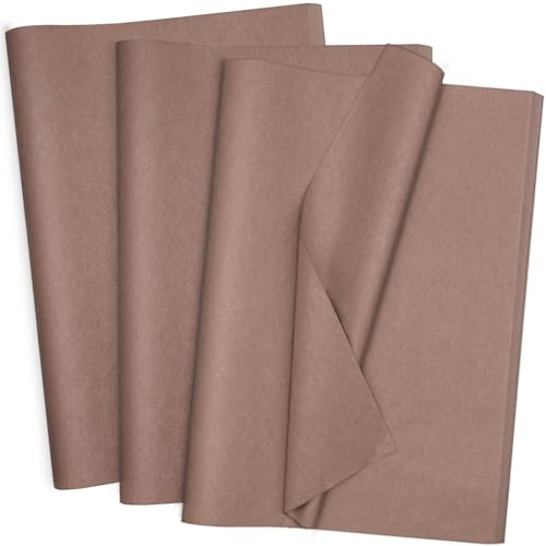 Jkopsnr 100 Sheets Brown Tissue Paper 20x14 Inches Tissue Paper for Gift Bags Wrapping Tissue Paper Bulk for DIY Crafts Birthday Halloween Holidays Decor