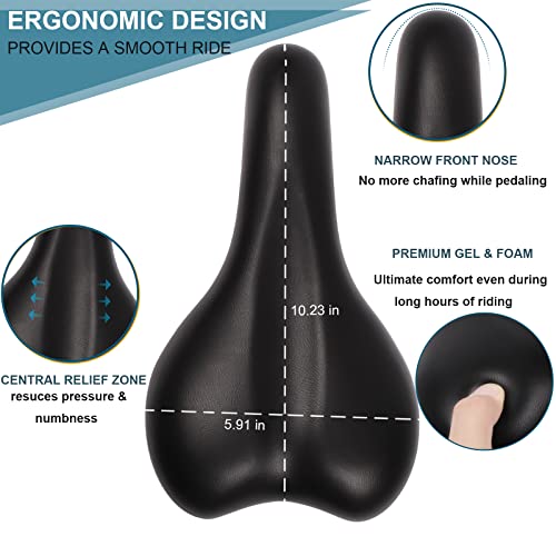 Znh Bike Seat, Bicycle Saddle For Men & Women, Waterproof Bicycle Seat Comfort For Men Women Mtb Mountain Road Trekking Cross Bike Cycling, Exercise Bike, Electric Bike #TOP2