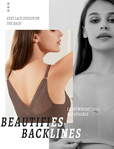 Image of Livona Lace Bralette for Women - Comfort Sports Bra Wireless Padded Bralette with Support Workout Tops Cami Crop S-XXL