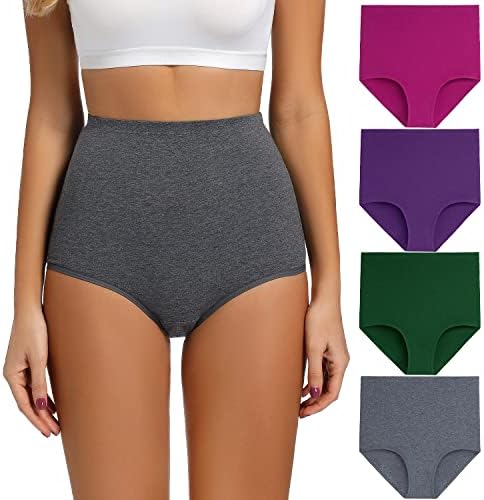 Molasus Womens Cotton Underwear Super High Waisted Briefs Full Coverage Panties(S-5XL)