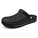 Amoji Unisex Garden Clogs Gardening Shower Shoes Slip on Quick Dry Summer Walking Lady Male Female CL1820 Black 7 Women/5 Men