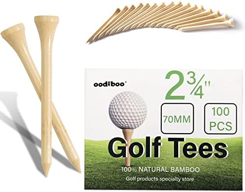 oodiboo Golf Tees Bamboo Golf Tees Strict Screening, Very Few Inferior Products 100PCS (2-3/4 inch&1-5/8inch) 70/42mm