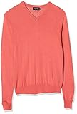 pullover seide waschen Langarm Hackett Herren Wool Silk Cash V Pullover, Rot (238strawberry 238), Large (Herstellergröße: L)